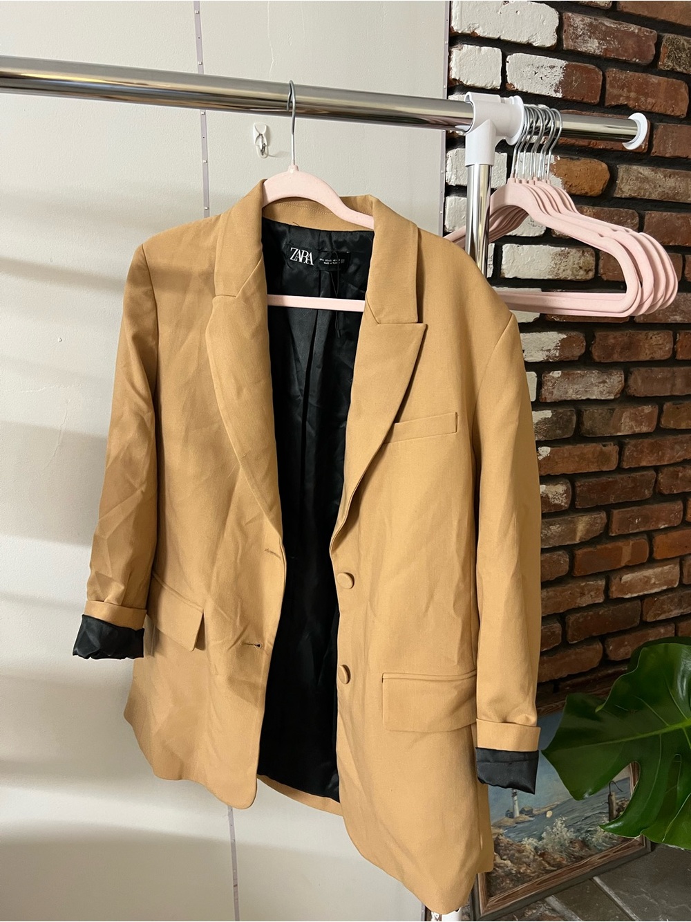 ZARA Women’s Tan Blazer - Classic Tailored Jacket